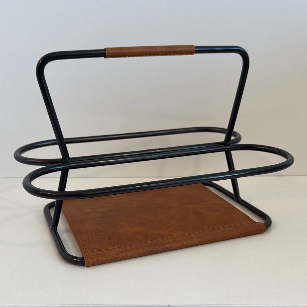 CB2 Leather Drink Caddy